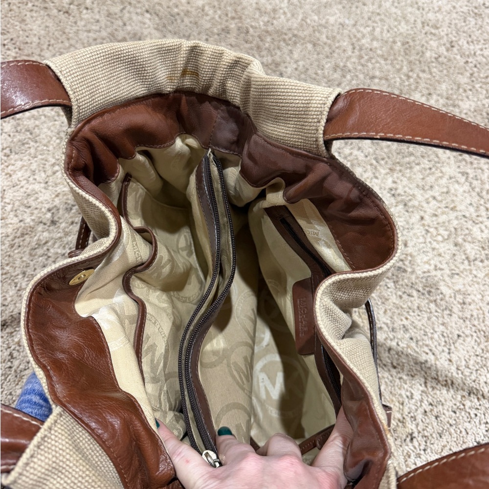 Michael Kors Cream and Brown Shoulder Bag - Picture 8 of 10
